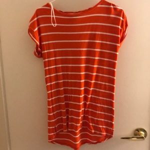 Orange and with striped T-shirt!